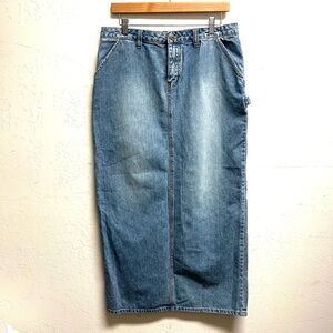Y2K Zana Di Ankle Length Denim Skirt Carpenter Style Cotton Size 11